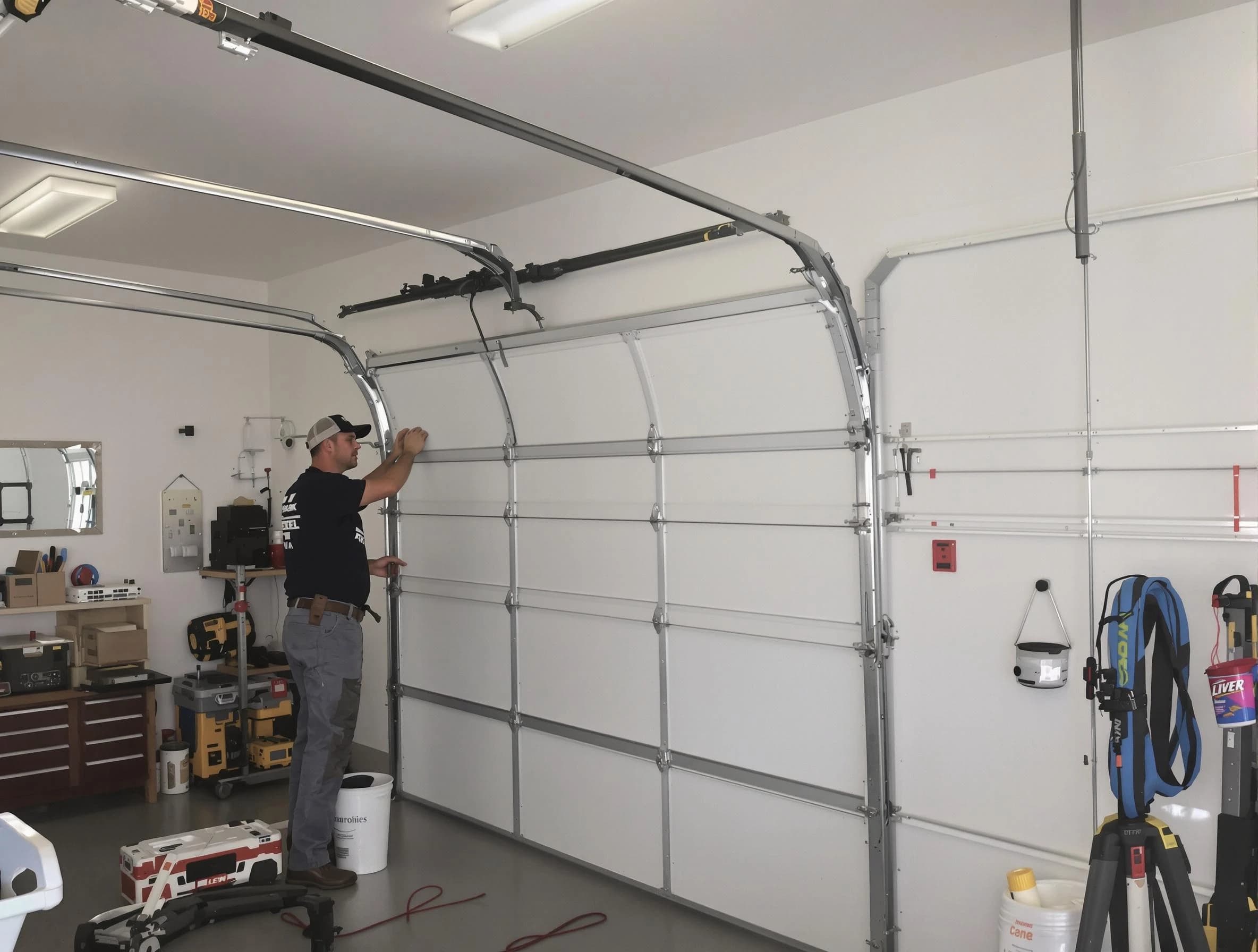 Fitchburg Garage Door Repair team installing new garage door in Fitchburg