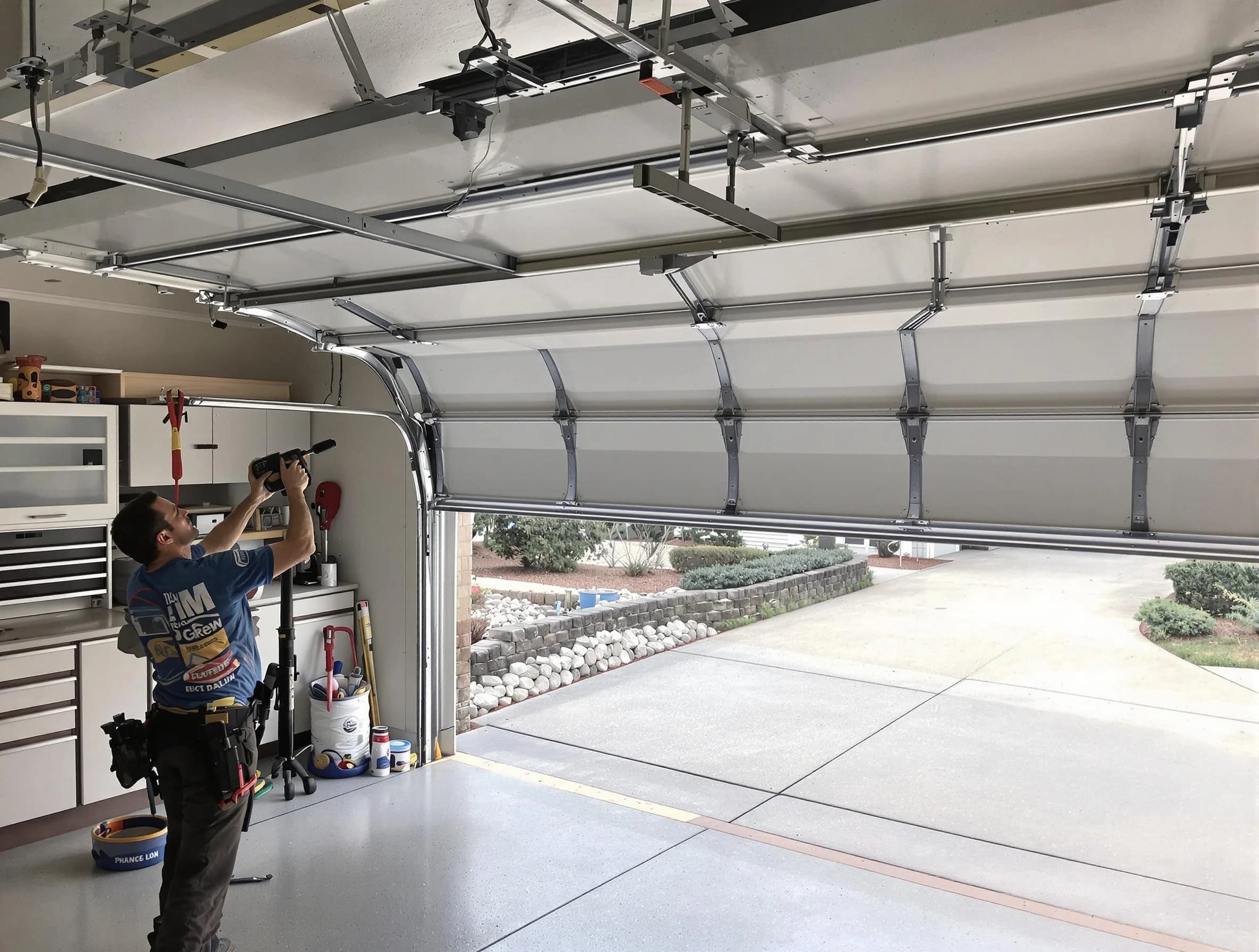 Garage door track repair service by Fitchburg Garage Door Repair in Fitchburg