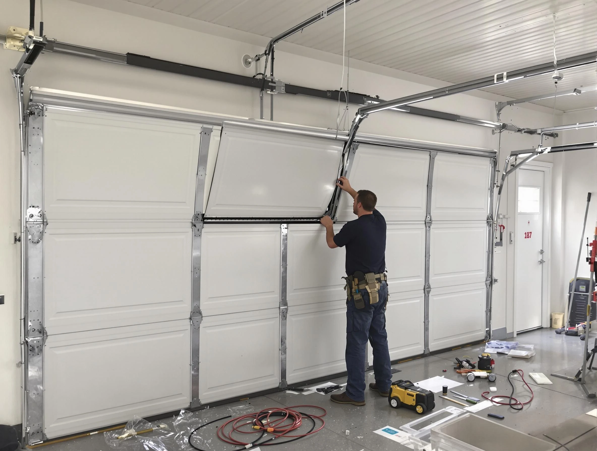Garage Door Section Replacement in Fitchburg