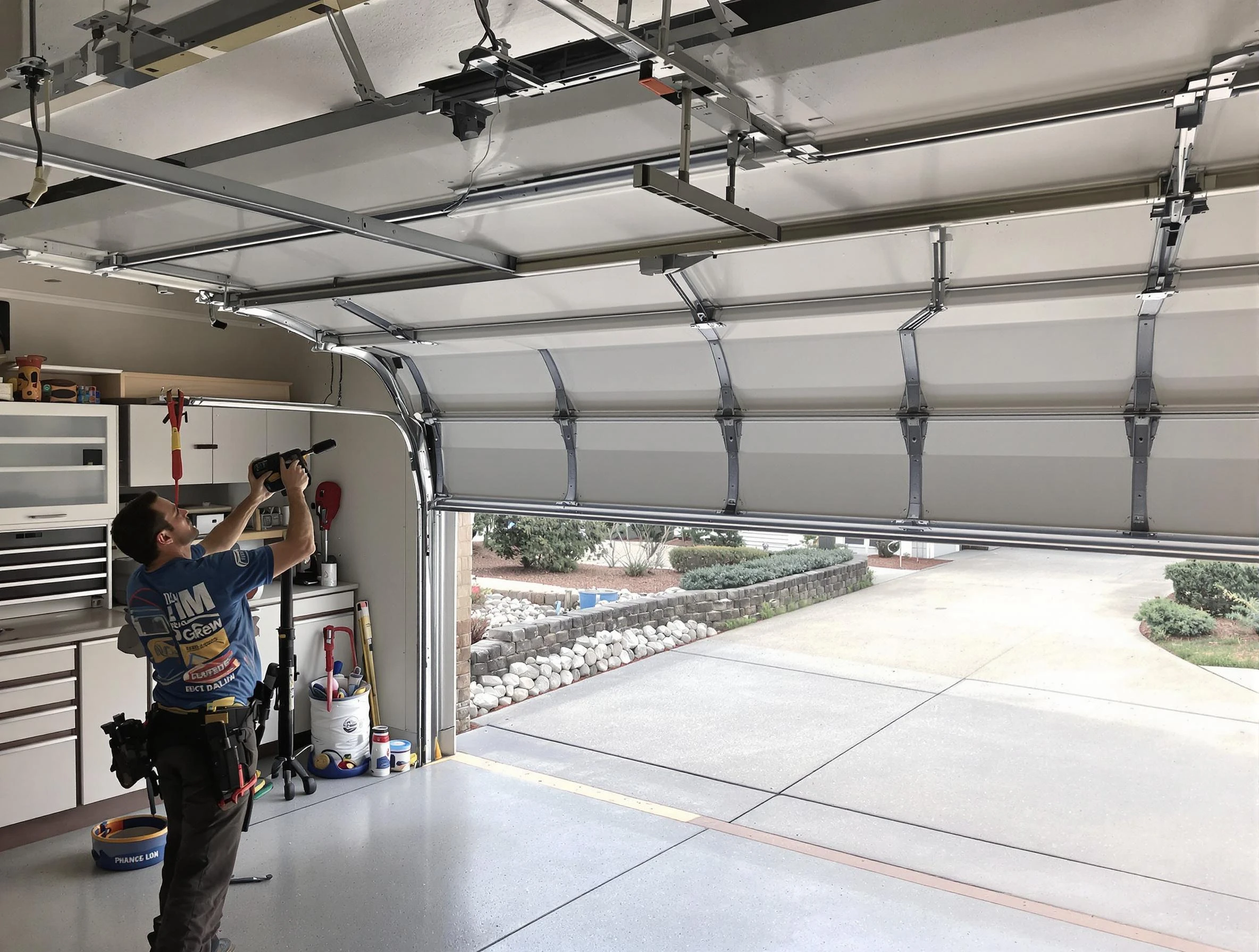 Garage door track repair service by Fitchburg Garage Door Repair in Fitchburg